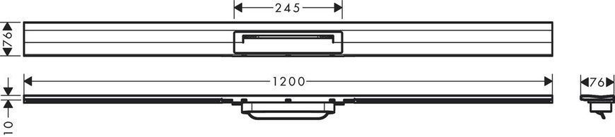 Решітка душового трапа Hansgrohe Raindrain Flex 56054670, чорний матовий 800004391 фото | La Dushe | Салон меблів і сантехнікаи Ля Душе | Портал для професіоналів | Дизайн інтер'єрів | Персональний сервіс| Професійна консульація | Дизайн проект | Імпорт з Єверопи
