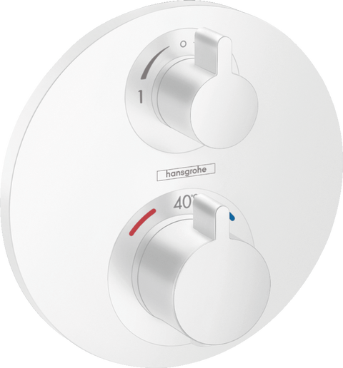 Термостат для душу Hansgrohe Ecostat S 15758700, білий матовий 800004502 фото | La Dushe | Салон меблів і сантехнікаи Ля Душе | Портал для професіоналів | Дизайн інтер'єрів | Персональний сервіс| Професійна консульація | Дизайн проект | Імпорт з Єверопи