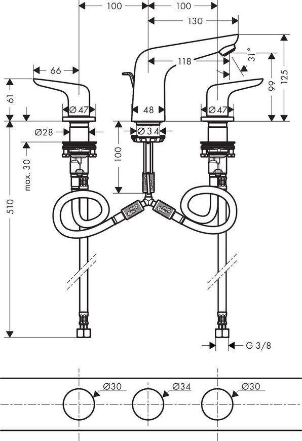Змішувач для умивальника Hansgrohe Novus 71140000 80540 фото | La Dushe | Салон меблів і сантехнікаи Ля Душе | Портал для професіоналів | Дизайн інтер'єрів | Персональний сервіс| Професійна консульація | Дизайн проект | Імпорт з Єверопи