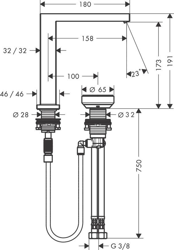 Змішувач для умивальника з донним клапаном Hansgrohe Tecturis E 73053140, бронза сатин 800004061 фото | La Dushe | Салон меблів і сантехнікаи Ля Душе | Портал для професіоналів | Дизайн інтер'єрів | Персональний сервіс| Професійна консульація | Дизайн проект | Імпорт з Єверопи