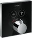 Термостат для двох споживачів скляний Hansgrohe Showerselect 15738600, чорний 49393 фото 1 | La Dushe | Салон меблів і сантехнікаи Ля Душе | Портал для професіоналів | Дизайн інтер'єрів | Персональний сервіс| Професійна консульація | Дизайн проект | Імпорт з Єверопи