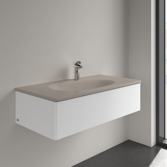 Умывальник накладной Villeroy & Boch Antao 4A76A2AM, 100x50см, без перелива, с отверстием под смеситель, Ceramic Plus, бежевый 800005871 фото | La Dushe | Салон мебели и сантехники Ля Душе | Портал для профессионалов | Дизайн интерьеров | Персональный сервис | Профессиональная консульция |  Дизайн проект | Импорт из Еверопы