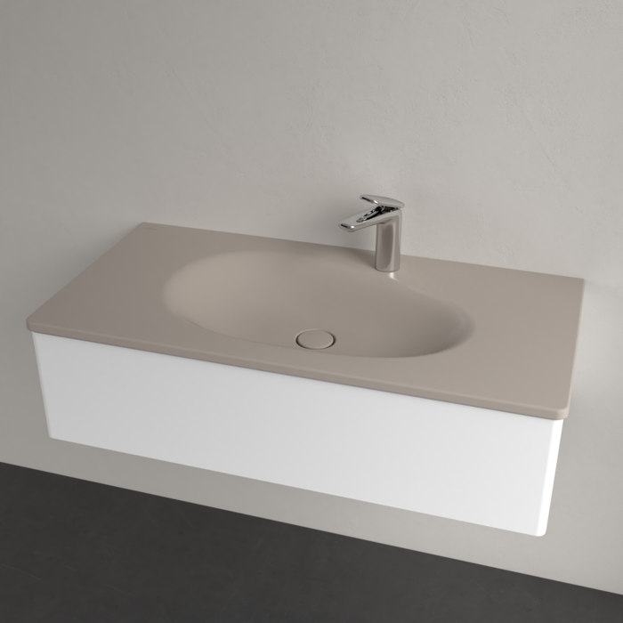 Умывальник накладной Villeroy & Boch Antao 4A76A2AM, 100x50см, без перелива, с отверстием под смеситель, Ceramic Plus, бежевый 800005871 фото | La Dushe | Салон мебели и сантехники Ля Душе | Портал для профессионалов | Дизайн интерьеров | Персональный сервис | Профессиональная консульция |  Дизайн проект | Импорт из Еверопы