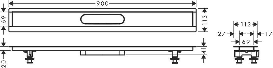 Монтажный набор для внешней части слива для душа Hansgrohe Ubox Universal 56013180, нержавеющая сталь 800004303 фото | La Dushe | Салон мебели и сантехники Ля Душе | Портал для профессионалов | Дизайн интерьеров | Персональный сервис | Профессиональная консульция |  Дизайн проект | Импорт из Еверопы