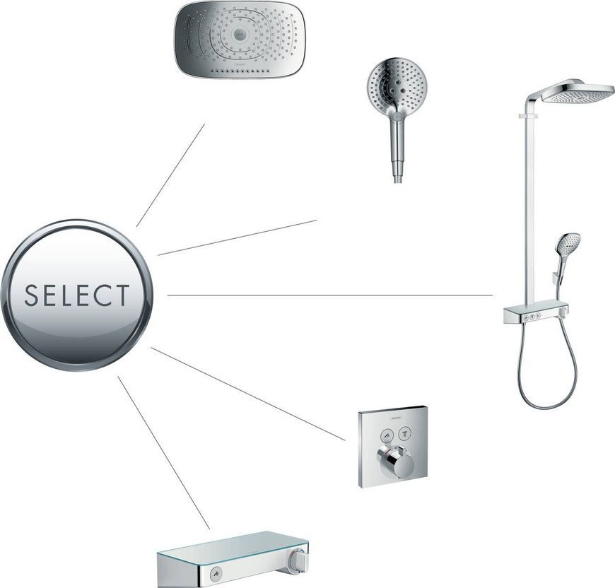 Термостат для душа Hansgrohe Showerselect 15762000 39172 фото | La Dushe | Салон мебели и сантехники Ля Душе | Портал для профессионалов | Дизайн интерьеров | Персональный сервис | Профессиональная консульция |  Дизайн проект | Импорт из Еверопы