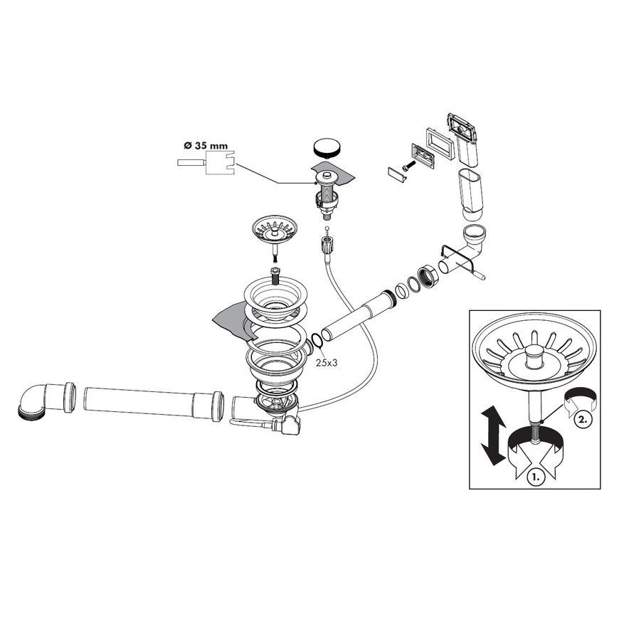 Сифон для кухонної мийки Hansgrohe 43937000 79297 фото | La Dushe | Салон меблів і сантехнікаи Ля Душе | Портал для професіоналів | Дизайн інтер'єрів | Персональний сервіс| Професійна консульація | Дизайн проект | Імпорт з Єверопи