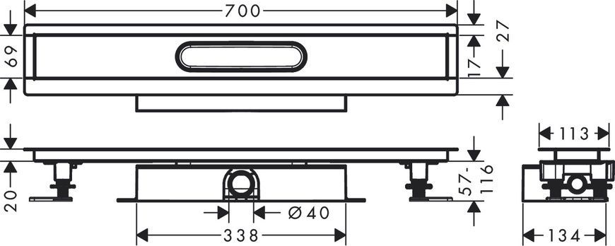 Монтажний комплект для каналів Hansgrohe Ubox Universal 56017180, нержавіюча сталь 88878 фото | La Dushe | Салон меблів і сантехнікаи Ля Душе | Портал для професіоналів | Дизайн інтер'єрів | Персональний сервіс| Професійна консульація | Дизайн проект | Імпорт з Єверопи