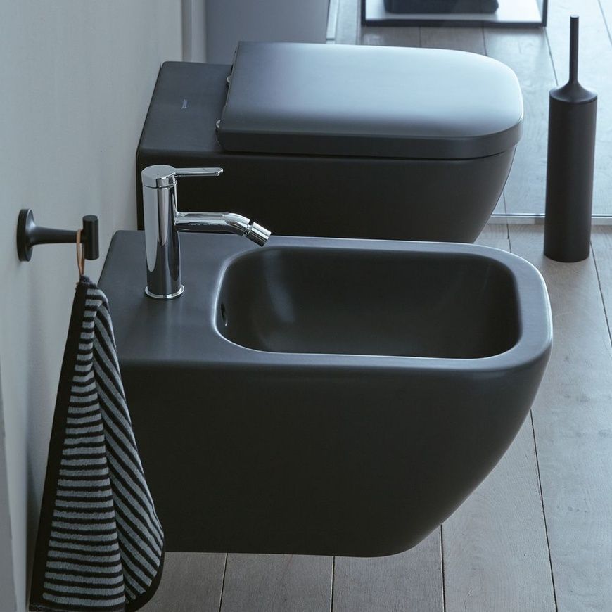 Біде підвісне Duravit Happy D.2 2258151300, чорний матовий 800005973 фото | La Dushe | Салон меблів і сантехнікаи Ля Душе | Портал для професіоналів | Дизайн інтер'єрів | Персональний сервіс| Професійна консульація | Дизайн проект | Імпорт з Єверопи