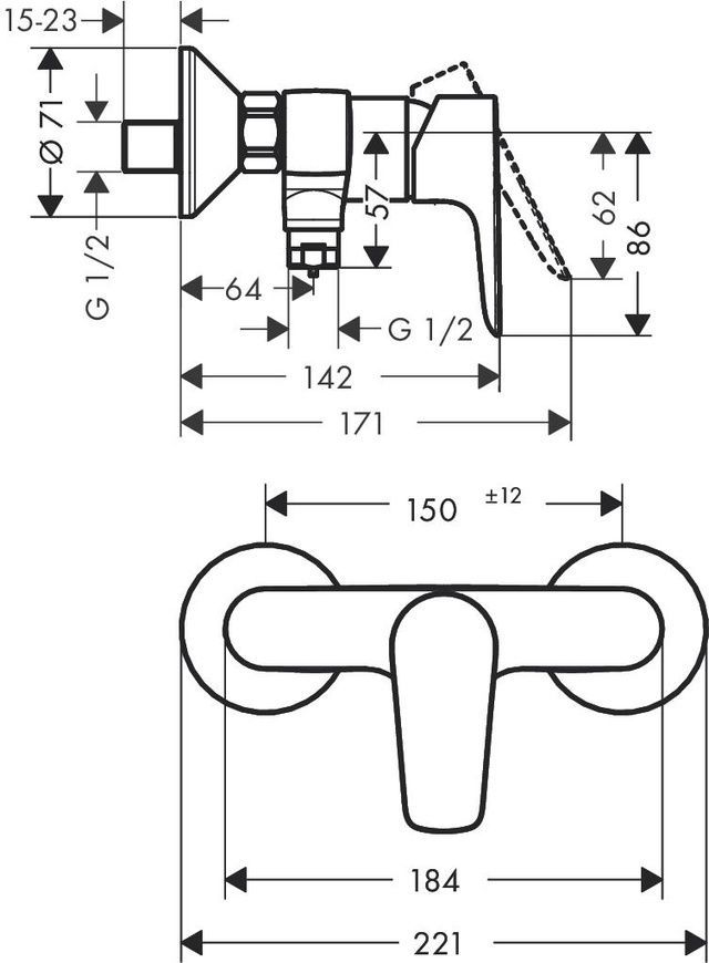 Смеситель для душа Hansgrohe Talis E 71760000 49341 фото | La Dushe | Салон мебели и сантехники Ля Душе | Портал для профессионалов | Дизайн интерьеров | Персональный сервис | Профессиональная консульция |  Дизайн проект | Импорт из Еверопы
