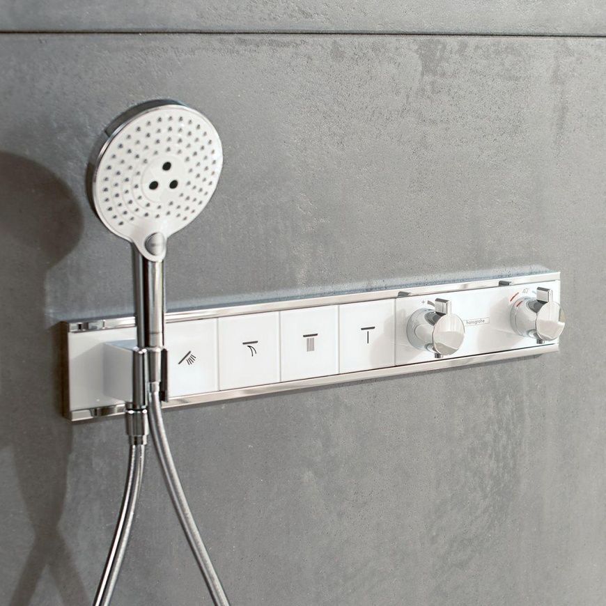 Термостат для душу на споживача Hansgrohe Rainselect 15356400, хром з білим 59769 фото | La Dushe | Салон меблів і сантехнікаи Ля Душе | Портал для професіоналів | Дизайн інтер'єрів | Персональний сервіс| Професійна консульація | Дизайн проект | Імпорт з Єверопи