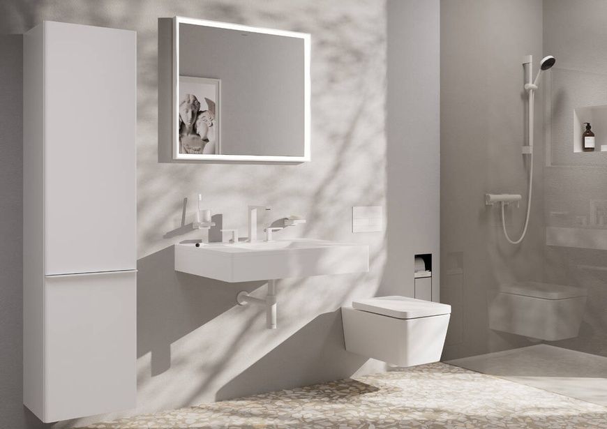 Смеситель для умывальника с донным клапаном Hansgrohe Tecturis E 73030700, белый матовый 800004066 фото | La Dushe | Салон мебели и сантехники Ля Душе | Портал для профессионалов | Дизайн интерьеров | Персональный сервис | Профессиональная консульция |  Дизайн проект | Импорт из Еверопы