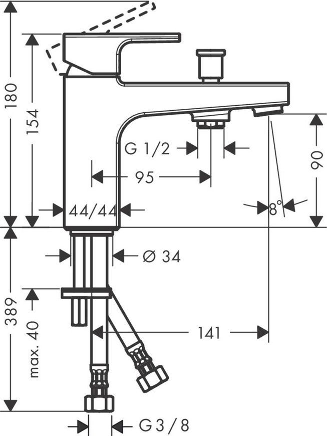 Смеситель для ванны и душа Hansgrohe Vernis Shape 71463000 800003867 фото | La Dushe | Салон мебели и сантехники Ля Душе | Портал для профессионалов | Дизайн интерьеров | Персональный сервис | Профессиональная консульция |  Дизайн проект | Импорт из Еверопы