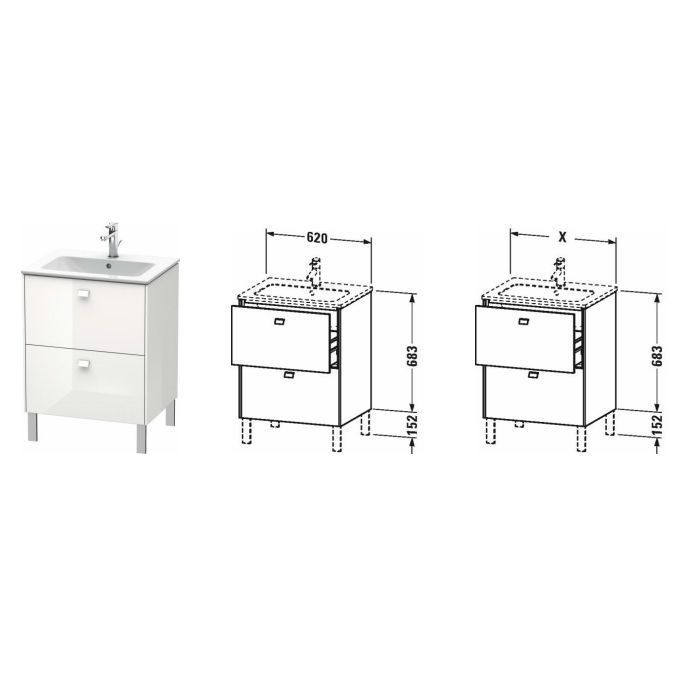 Тумба підлогова Duravit Brioso BR440101007, 620х479, сірий 800006179 фото | La Dushe | Салон меблів і сантехнікаи Ля Душе | Портал для професіоналів | Дизайн інтер'єрів | Персональний сервіс| Професійна консульація | Дизайн проект | Імпорт з Єверопи