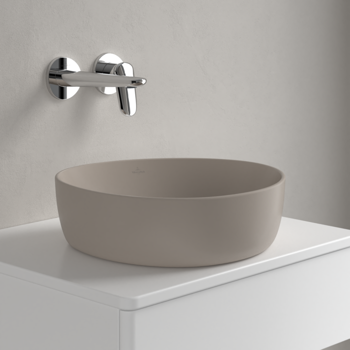 Умывальник на столешницу Villeroy & Boch Antao 4A7240AM, 40x39.5 см, Ceramic Plus, бежевый 800005876 фото | La Dushe | Салон мебели и сантехники Ля Душе | Портал для профессионалов | Дизайн интерьеров | Персональный сервис | Профессиональная консульция |  Дизайн проект | Импорт из Еверопы
