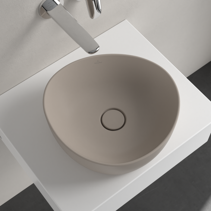 Умывальник на столешницу Villeroy & Boch Antao 4A7240AM, 40x39.5 см, Ceramic Plus, бежевый 800005876 фото | La Dushe | Салон мебели и сантехники Ля Душе | Портал для профессионалов | Дизайн интерьеров | Персональный сервис | Профессиональная консульция |  Дизайн проект | Импорт из Еверопы
