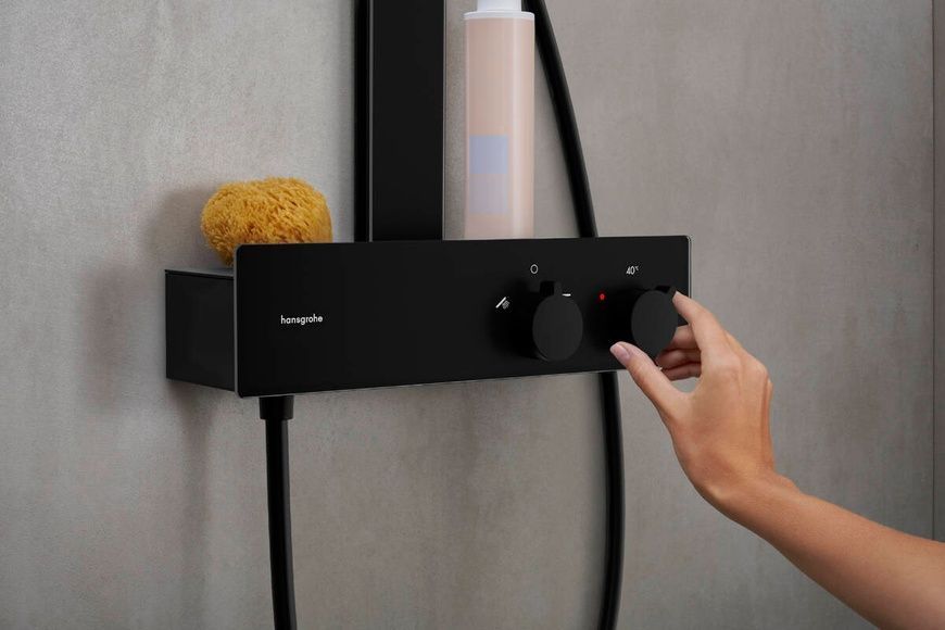 Душевая система с термостатом Hansgrohe Rainfinity 28742670, черный матовый 800003717 фото | La Dushe | Салон мебели и сантехники Ля Душе | Портал для профессионалов | Дизайн интерьеров | Персональный сервис | Профессиональная консульция |  Дизайн проект | Импорт из Еверопы