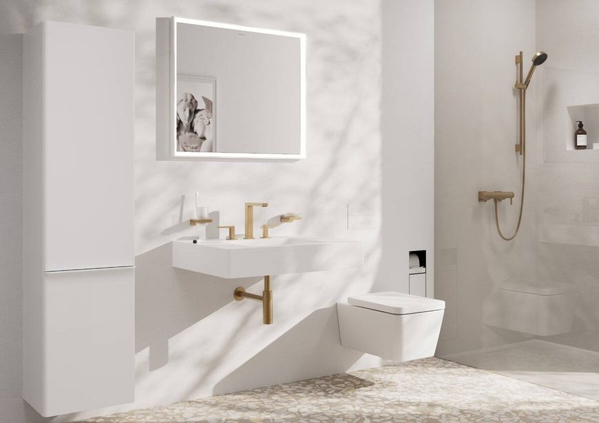 Змішувач для умивальника з донним клапаном Hansgrohe Tecturis E 73030140, бронза сатин 800004067 фото | La Dushe | Салон меблів і сантехнікаи Ля Душе | Портал для професіоналів | Дизайн інтер'єрів | Персональний сервіс| Професійна консульація | Дизайн проект | Імпорт з Єверопи