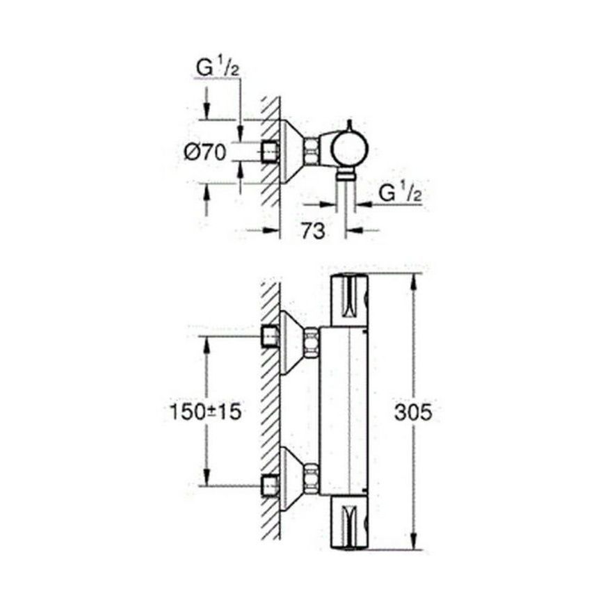 Смеситель для душа Grohe Grohtherm 800 34558000 47199 фото | La Dushe | Салон мебели и сантехники Ля Душе | Портал для профессионалов | Дизайн интерьеров | Персональный сервис | Профессиональная консульция |  Дизайн проект | Импорт из Еверопы
