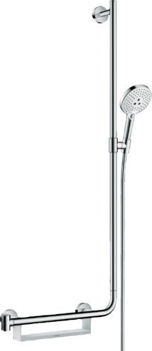 Душевой набор с душевой штангой справа Hansgrohe Raindance Select 26327400, хром с белым 800003819 фото | La Dushe | Салон мебели и сантехники Ля Душе | Портал для профессионалов | Дизайн интерьеров | Персональный сервис | Профессиональная консульция |  Дизайн проект | Импорт из Еверопы