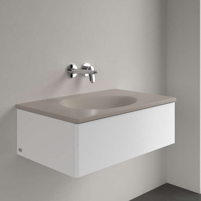 Умивальник накладний Villeroy & Boch Antao 4A7583AM, 80x50см, без переливу, без отвору під змішувач, Ceramic Plus, бежевий 800005878 фото | La Dushe | Салон меблів і сантехнікаи Ля Душе | Портал для професіоналів | Дизайн інтер'єрів | Персональний сервіс| Професійна консульація | Дизайн проект | Імпорт з Єверопи