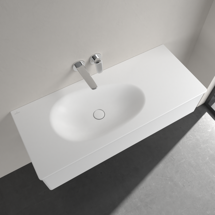 Умивальник накладний Villeroy & Boch Antao 4A77L3RW, 120x50см, без переливу, без отвору під змішувач, Ceramic Plus, білий матовий 800005710 фото | La Dushe | Салон меблів і сантехнікаи Ля Душе | Портал для професіоналів | Дизайн інтер'єрів | Персональний сервіс| Професійна консульація | Дизайн проект | Імпорт з Єверопи