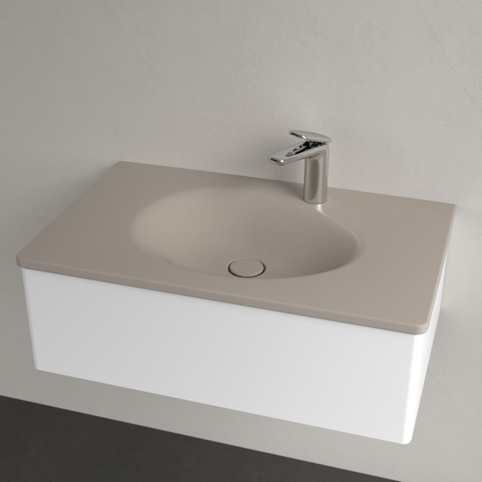 Умивальник накладний Villeroy & Boch Antao 4A7581AM, 80x50см, без переливу, з отвором під змішувач, Ceramic Plus, бежевий 800005879 фото | La Dushe | Салон меблів і сантехнікаи Ля Душе | Портал для професіоналів | Дизайн інтер'єрів | Персональний сервіс| Професійна консульація | Дизайн проект | Імпорт з Єверопи