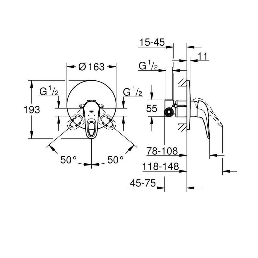 Змішувач для душу Grohe Eurostyle 33635003 54012 фото | La Dushe | Салон меблів і сантехнікаи Ля Душе | Портал для професіоналів | Дизайн інтер'єрів | Персональний сервіс| Професійна консульація | Дизайн проект | Імпорт з Єверопи