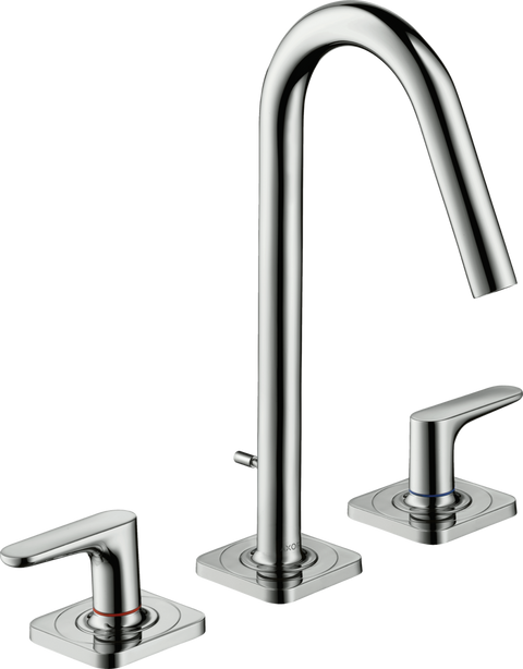 Смеситель для умывальника Axor Citterio M 34133000, на 3 отверстия, 160, с рычаговыми рукоятками, с отдельными розетками, с донным клапаном 39522 фото | La Dushe | Салон мебели и сантехники Ля Душе | Портал для профессионалов | Дизайн интерьеров | Персональный сервис | Профессиональная консульция |  Дизайн проект | Импорт из Еверопы