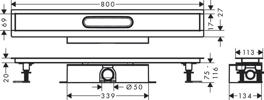 Монтажный комплект для каналов Hansgrohe Ubox Universal 56024180, нержавеющая сталь 86438 фото | La Dushe | Салон мебели и сантехники Ля Душе | Портал для профессионалов | Дизайн интерьеров | Персональный сервис | Профессиональная консульция |  Дизайн проект | Импорт из Еверопы