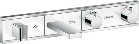 Термостат для ванни з 2 споживачами Hansgrohe Rainselect 15359400, хром з білим 70779 фото | La Dushe | Салон меблів і сантехнікаи Ля Душе | Портал для професіоналів | Дизайн інтер'єрів | Персональний сервіс| Професійна консульація | Дизайн проект | Імпорт з Єверопи