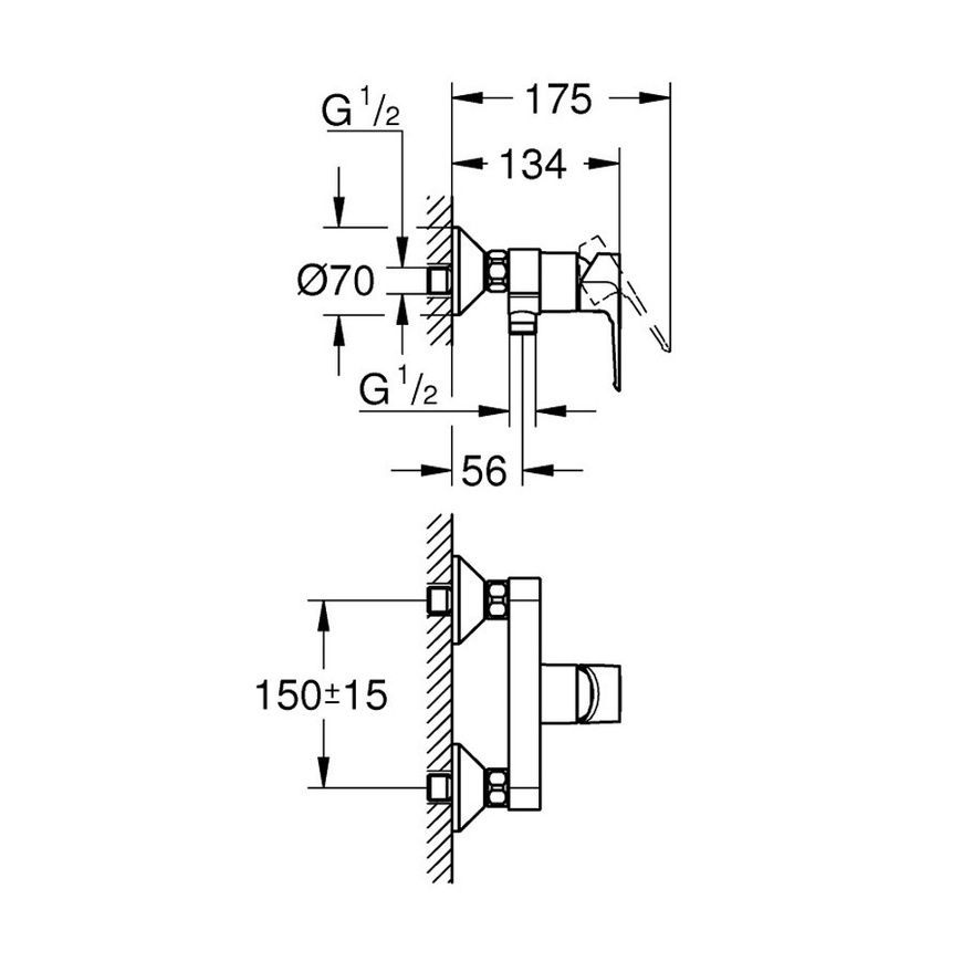 Смеситель для душа Grohe Bauloop 23634001 85654 фото | La Dushe | Салон мебели и сантехники Ля Душе | Портал для профессионалов | Дизайн интерьеров | Персональный сервис | Профессиональная консульция |  Дизайн проект | Импорт из Еверопы