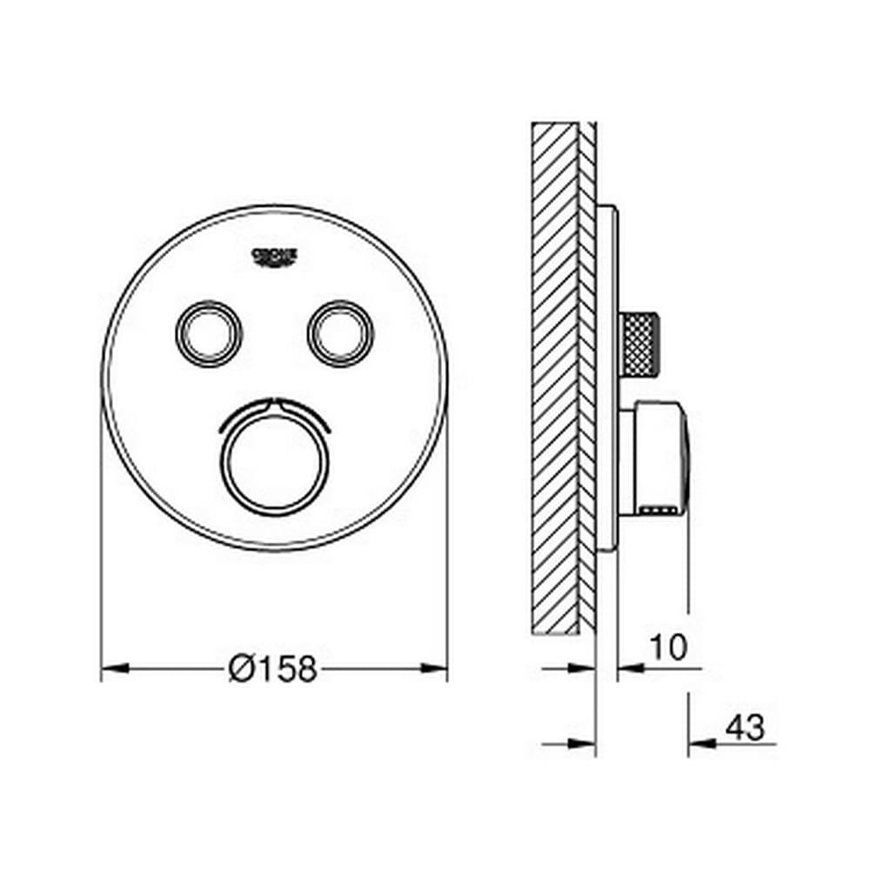 Зовнішня частина змішувача прихованого монтажу Grohe Smartcontrol 29145000, хром 58971 фото | La Dushe | Салон меблів і сантехнікаи Ля Душе | Портал для професіоналів | Дизайн інтер'єрів | Персональний сервіс| Професійна консульація | Дизайн проект | Імпорт з Єверопи