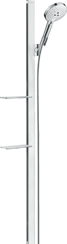 Душевой набор с душевой штангой и мыльницей Hansgrohe Raindance Select 27647400, хром с белым 800003824 фото | La Dushe | Салон мебели и сантехники Ля Душе | Портал для профессионалов | Дизайн интерьеров | Персональный сервис | Профессиональная консульция |  Дизайн проект | Импорт из Еверопы