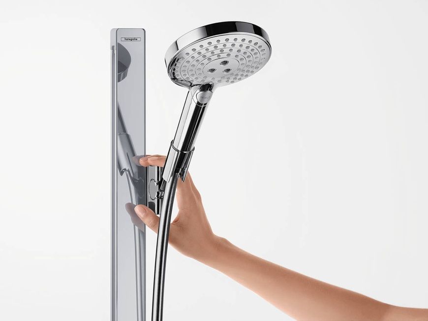 Душовий набір із душовою штангою та мильницею Hansgrohe Raindance Select 27647400, хром з білим 800003824 фото | La Dushe | Салон меблів і сантехнікаи Ля Душе | Портал для професіоналів | Дизайн інтер'єрів | Персональний сервіс| Професійна консульація | Дизайн проект | Імпорт з Єверопи