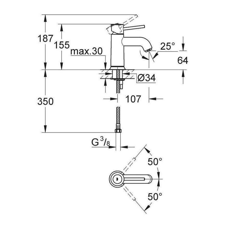 Смеситель для умывальника Grohe Bauclassic 23162000 31281 фото | La Dushe | Салон мебели и сантехники Ля Душе | Портал для профессионалов | Дизайн интерьеров | Персональный сервис | Профессиональная консульция |  Дизайн проект | Импорт из Еверопы