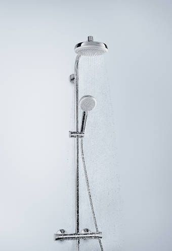 Душевая система с термостатом Hansgrohe Crometta 27265400, хром с белым 48885 фото | La Dushe | Салон мебели и сантехники Ля Душе | Портал для профессионалов | Дизайн интерьеров | Персональный сервис | Профессиональная консульция |  Дизайн проект | Импорт из Еверопы