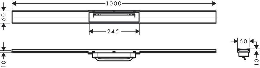 Решітка душового трапа Hansgrohe Raindrain Flex 56046000 800004415 фото | La Dushe | Салон меблів і сантехнікаи Ля Душе | Портал для професіоналів | Дизайн інтер'єрів | Персональний сервіс| Професійна консульація | Дизайн проект | Імпорт з Єверопи