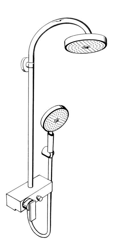 Showerpipe с однорычажным смесителем и верхним душем 180 1jet Axor Citterio 39620000 43960 фото | La Dushe | Салон мебели и сантехники Ля Душе | Портал для профессионалов | Дизайн интерьеров | Персональный сервис | Профессиональная консульция |  Дизайн проект | Импорт из Еверопы