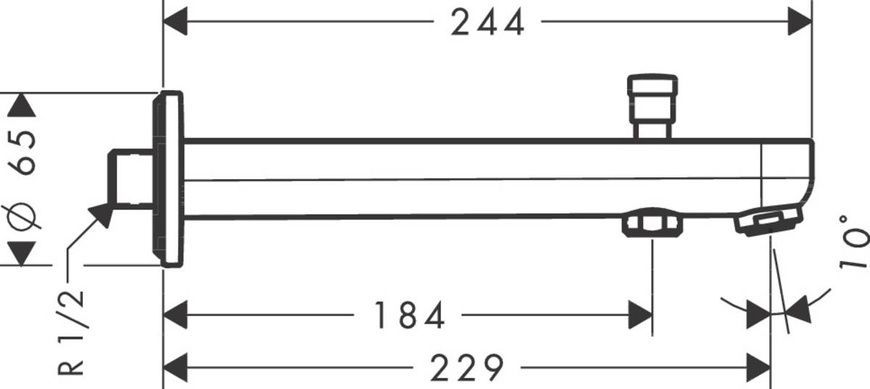 Вилив для ванни Hansgrohe Metris 31416000 43020 фото | La Dushe | Салон меблів і сантехнікаи Ля Душе | Портал для професіоналів | Дизайн інтер'єрів | Персональний сервіс| Професійна консульація | Дизайн проект | Імпорт з Єверопи