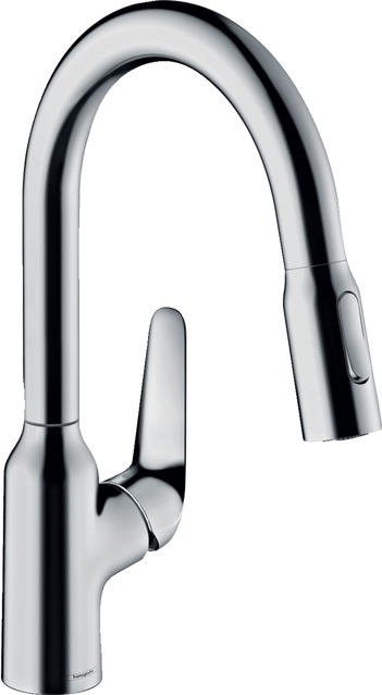 Змішувач для кухонної мийки з висувним душем Hansgrohe Focus M42 71821000 68606 фото | La Dushe | Салон меблів і сантехнікаи Ля Душе | Портал для професіоналів | Дизайн інтер'єрів | Персональний сервіс| Професійна консульація | Дизайн проект | Імпорт з Єверопи
