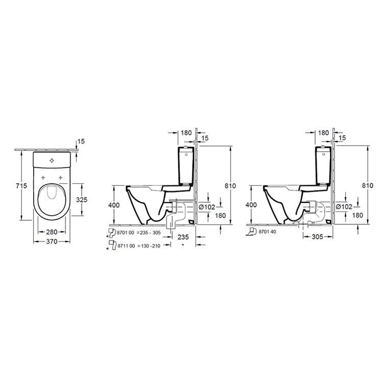 Унітаз Villeroy & Boch Architectura 5691R001, Rimless 370x700, білий 800005837 фото | La Dushe | Салон меблів і сантехнікаи Ля Душе | Портал для професіоналів | Дизайн інтер'єрів | Персональний сервіс| Професійна консульація | Дизайн проект | Імпорт з Єверопи