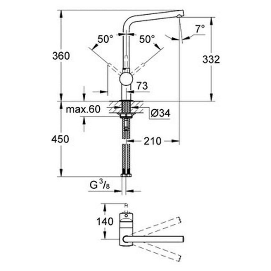 Змішувач для кухні Grohe Minta 31375000 36765 фото | La Dushe | Салон меблів і сантехнікаи Ля Душе | Портал для професіоналів | Дизайн інтер'єрів | Персональний сервіс| Професійна консульація | Дизайн проект | Імпорт з Єверопи