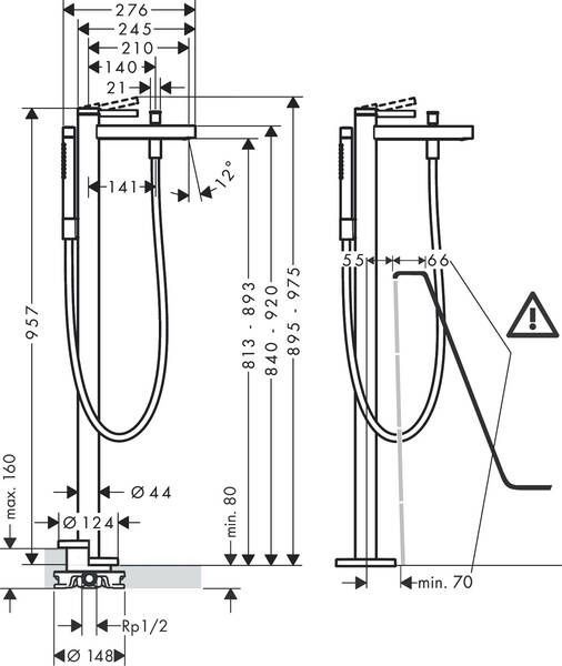 Змішувач для ванни підлоговий Hansgrohe Finoris 76445670, чорний матовий 86113 фото | La Dushe | Салон меблів і сантехнікаи Ля Душе | Портал для професіоналів | Дизайн інтер'єрів | Персональний сервіс| Професійна консульація | Дизайн проект | Імпорт з Єверопи