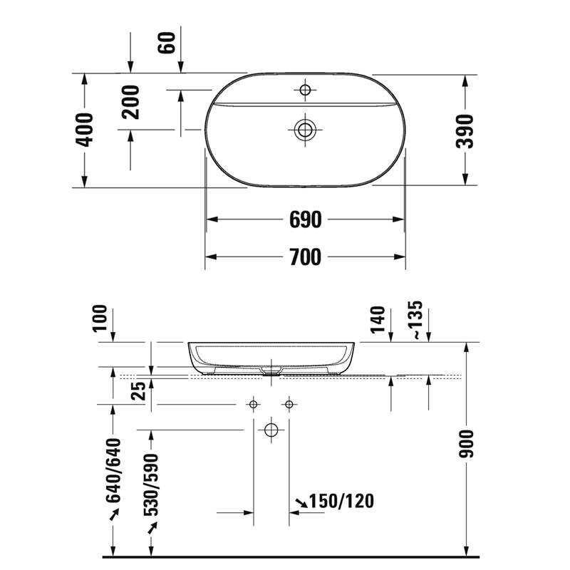 Умивальник на стільницю Duravit Luv 0379500000, 50х40 800006039 фото | La Dushe | Салон меблів і сантехнікаи Ля Душе | Портал для професіоналів | Дизайн інтер'єрів | Персональний сервіс| Професійна консульація | Дизайн проект | Імпорт з Єверопи