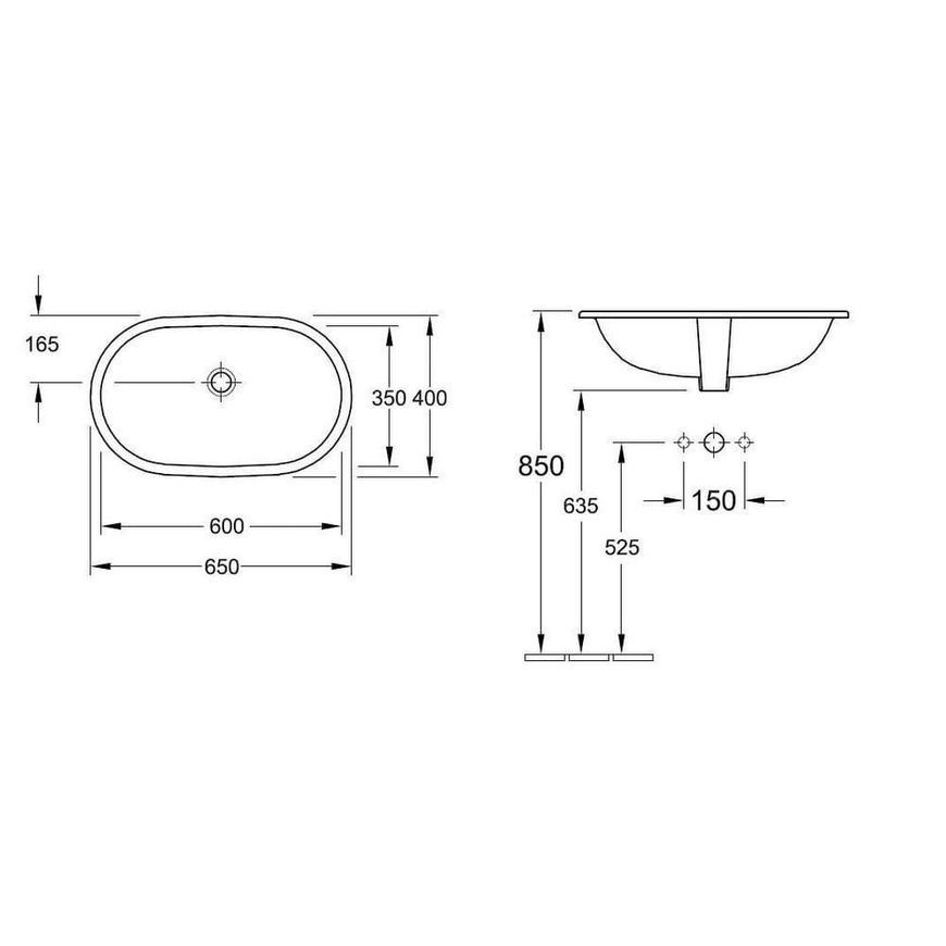 Умывальник встроенный Villeroy & Boch O.Novo 41626001, 60x35, белый 36972 фото | La Dushe | Салон мебели и сантехники Ля Душе | Портал для профессионалов | Дизайн интерьеров | Персональный сервис | Профессиональная консульция |  Дизайн проект | Импорт из Еверопы
