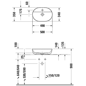 Умивальник на стільницю Duravit Luv 0380500000, 50х40 800006040 фото | La Dushe | Салон меблів і сантехнікаи Ля Душе | Портал для професіоналів | Дизайн інтер'єрів | Персональний сервіс| Професійна консульація | Дизайн проект | Імпорт з Єверопи