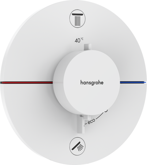Змішувач прихованого монтажу за термостатом Hansgrohe Shower Select Comfort S 15554700, білий матовий 95140 фото | La Dushe | Салон меблів і сантехнікаи Ля Душе | Портал для професіоналів | Дизайн інтер'єрів | Персональний сервіс| Професійна консульація | Дизайн проект | Імпорт з Єверопи