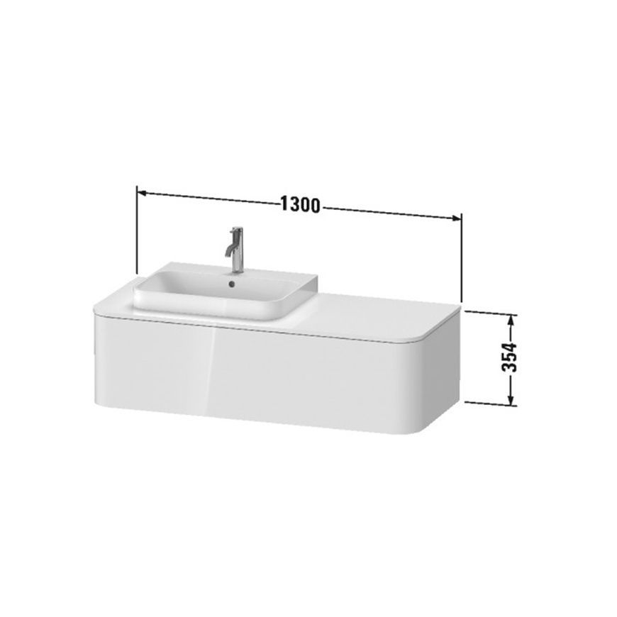 Тумбочка для подвесной консоли Duravit Happy D.2 Plus HP4942R3939, 130x55 умывальник справа 800006193 фото | La Dushe | Салон мебели и сантехники Ля Душе | Портал для профессионалов | Дизайн интерьеров | Персональный сервис | Профессиональная консульция |  Дизайн проект | Импорт из Еверопы