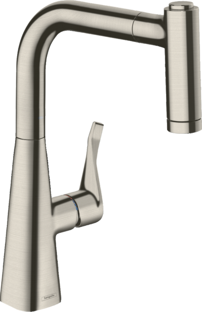 Змішувач для кухонної мийки Hansgrohe Metris 14834800, нержавіюча сталь 57779 фото | La Dushe | Салон меблів і сантехнікаи Ля Душе | Портал для професіоналів | Дизайн інтер'єрів | Персональний сервіс| Професійна консульація | Дизайн проект | Імпорт з Єверопи