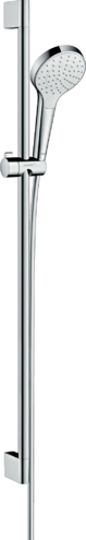 Душевой набор со штангой Hansgrohe Croma Select 26575400, хром с белым 800003783 фото | La Dushe | Салон мебели и сантехники Ля Душе | Портал для профессионалов | Дизайн интерьеров | Персональный сервис | Профессиональная консульция |  Дизайн проект | Импорт из Еверопы
